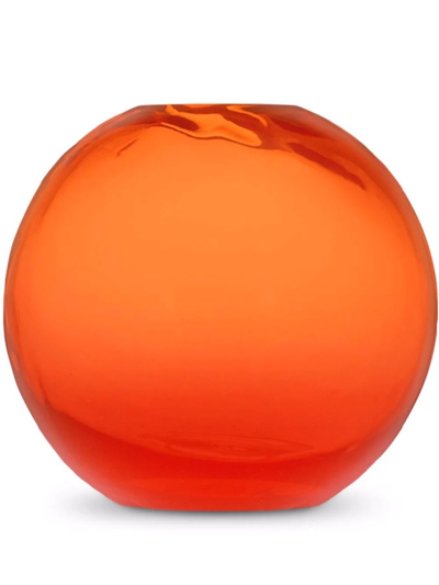 Shop Dolce & Gabbana Small Murano Glass Vase In Orange