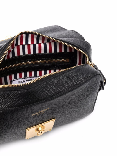 Thom Browne Pebbled Camera Crossbody Bag In Black