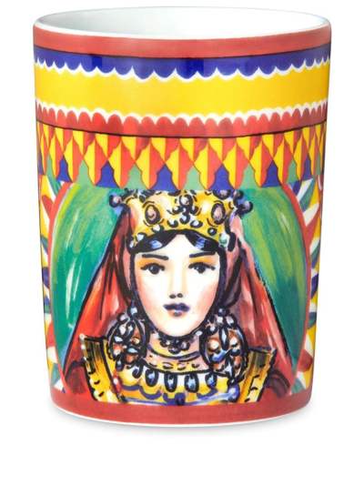 Shop Dolce & Gabbana Archive-print Porcelain Cup In Yellow