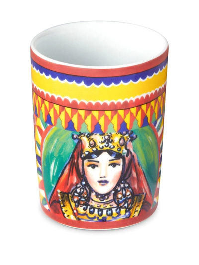 Shop Dolce & Gabbana Archive-print Porcelain Cup In Yellow
