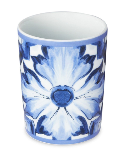 Dolce & Gabbana Blu Mediterraneo Porcelain Water Glass In White
