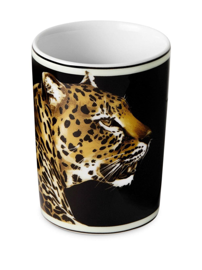 Dolce & Gabbana Tiger-print Porcelain Glass In Black