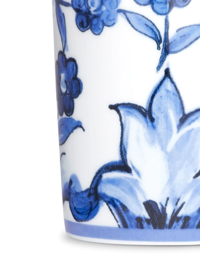 Shop Dolce & Gabbana Blu Mediterraneo Porcelain Wine Glass In White