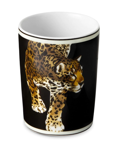 Dolce & Gabbana Tiger-print Porcelain Glass In Black