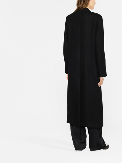 Shop Totême Double-breasted Wool Overcoat In Black