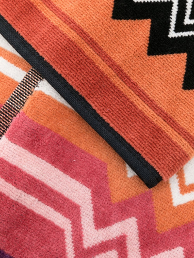 Missoni Zigzag-pattern Cotton Bath Mat In Rosa