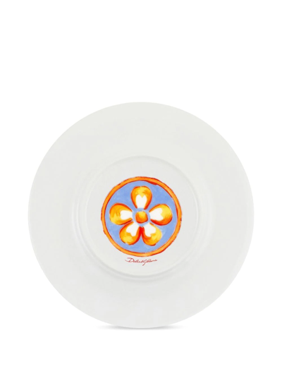 Shop Dolce & Gabbana Carretto Sicilano Set-of-two Bread Plates In Orange