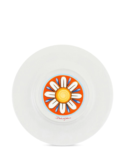 Shop Dolce & Gabbana Carretto Sicilano Set-of-two Dessert Plates In Orange