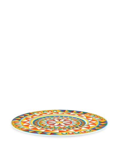 Dolce & Gabbana Charger Plate In Fine Porcelain Multicolor Unisex Onesize In Blue