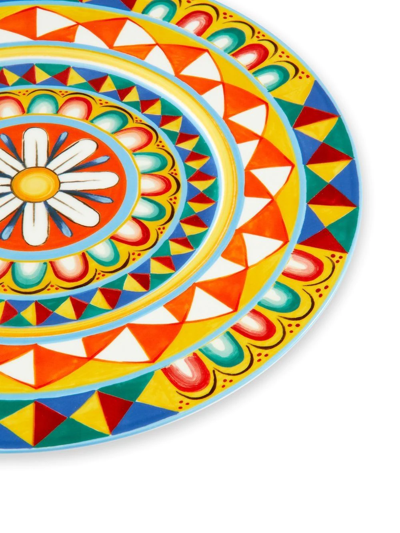 Dolce & Gabbana Charger Plate In Fine Porcelain Multicolor Unisex Onesize In Blue
