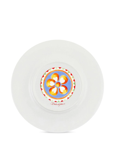 Shop Dolce & Gabbana Carretto Sicilano Set-of-two Dessert Plates In Yellow