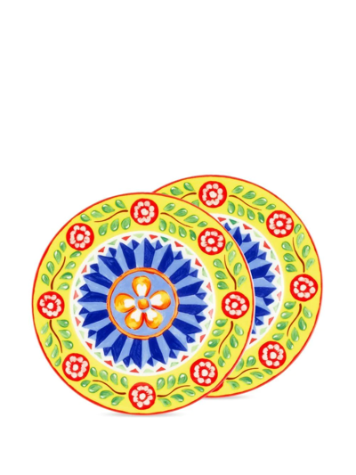 Dolce & Gabbana Carretto Sicilano Set-of-two Bread Plates In Orange