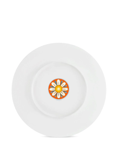 Shop Dolce & Gabbana 2 Piece Fine Porcelain Dinner Plate Set In White