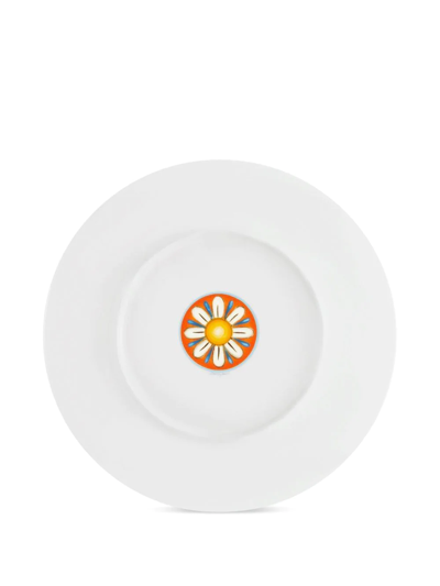 Dolce & Gabbana 2 Piece Fine Porcelain Dinner Plate Set In White