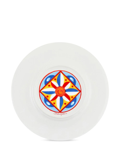 Shop Dolce & Gabbana Carretto Sicilano Set-of-two Bread Plates In White