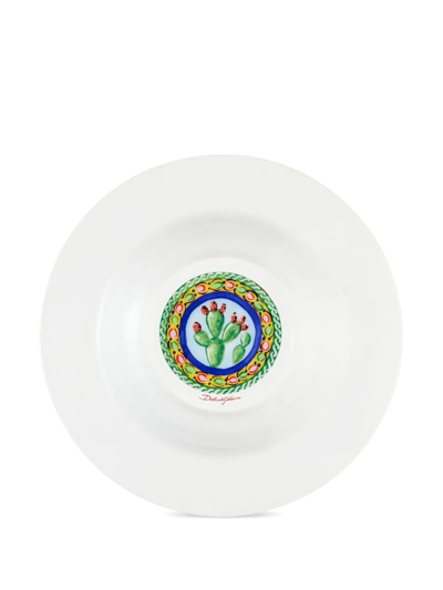 Shop Dolce & Gabbana 2 Piece Fine Porcelain Soup Plate Set In White