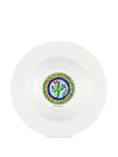 Dolce & Gabbana 2 Piece Fine Porcelain Soup Plate Set In White