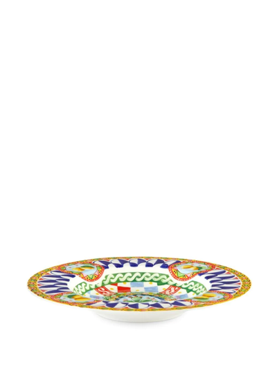 Shop Dolce & Gabbana 2 Piece Fine Porcelain Soup Plate Set In White