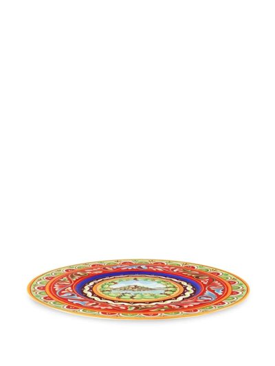 Shop Dolce & Gabbana Porcelain Charger Plate In Red