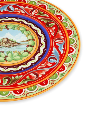 Shop Dolce & Gabbana Porcelain Charger Plate In Red