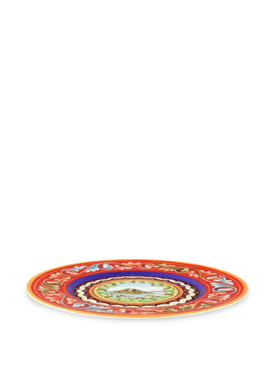 Dolce & Gabbana 2 Piece Fine Porcelain Dessert Plate Set In Red