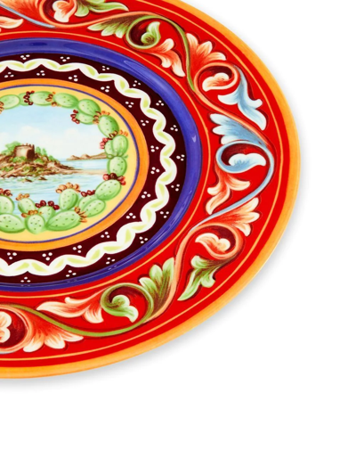 Dolce & Gabbana 2 Piece Fine Porcelain Dessert Plate Set In Red