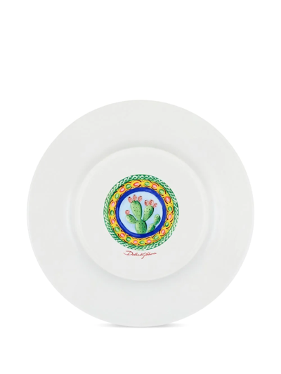 Dolce & Gabbana 2 Piece Fine Porcelain Dinner Plate Set In White