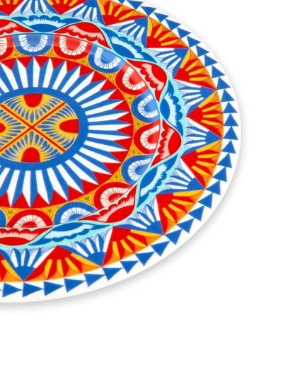 Dolce & Gabbana 2 Piece Fine Porcelain Dinner Plate Set In Orange