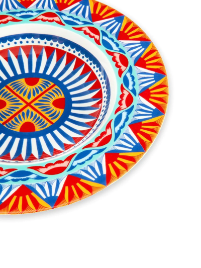 Dolce & Gabbana 2 Piece Fine Porcelain Dinner Plate Set In Orange