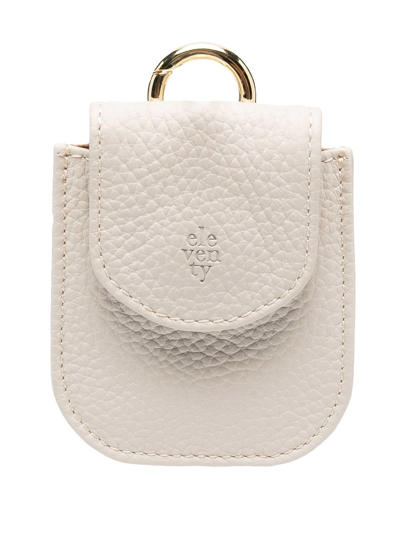 Shop Eleventy Debossed-logo Pebble Tote In Neutrals