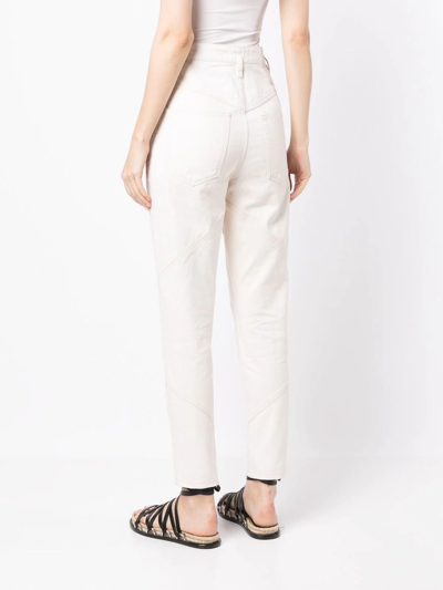 Shop Isabel Marant Nadeloisa Panelled High-waisted Jeans In White