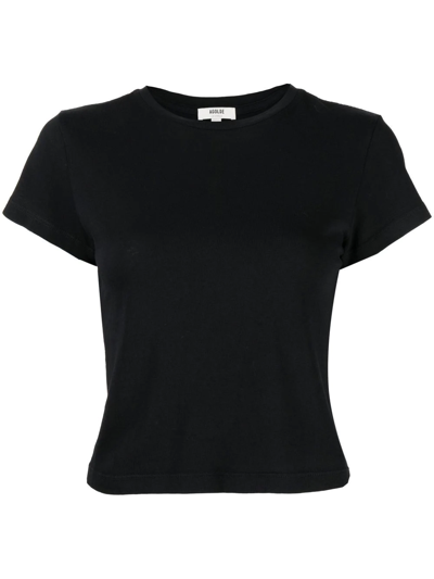 Shop Agolde Adine Shrunken-fit T-shirt In Black