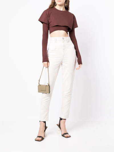 Shop Jacquemus Le Double T-shirt Layered Top In Brown