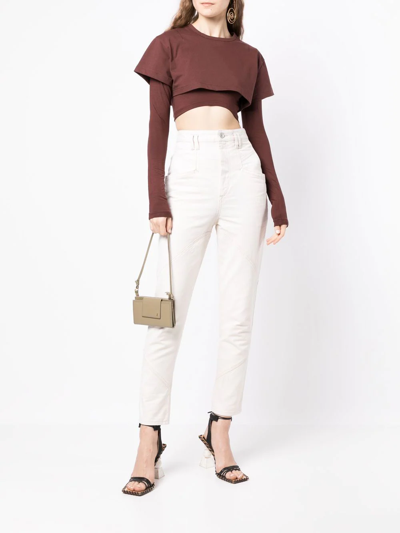 Jacquemus Layered-effect Long-sleeve T-shirt In Brown