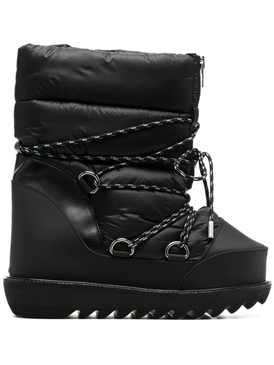 Shop Sacai Quilted Lace-up Ankle Boots In Schwarz