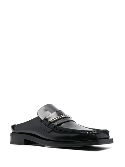 Martine Rose Chain-embellished Slip-on Loafers In Schwarz