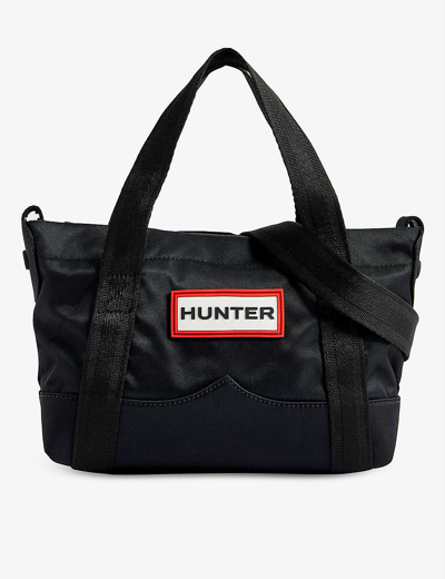 Hunter Top Clip Mini Woven Tote Bag In Black | ModeSens