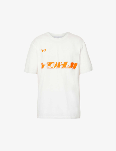Shop Y-3 Graphic-print Relaxed-fit Cotton-jersey T-shirt In Core White