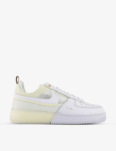 Shop Nike Af-1 React Leather And Mesh Low-top Trainers In White Coconut Milk Iron