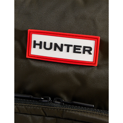 Shop Hunter Pioneer Top-clip Logo-brand Woven Backpack In Dark Olive