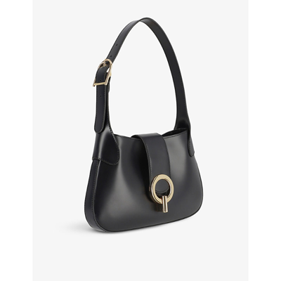 Sandro Womens  Sweet Janet Leather Shoulder Bag In Noir / Gris