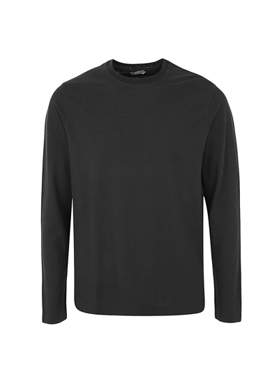 Shop Zanone Basic Long Sleeves T-shirt In Black