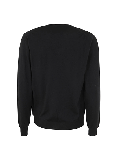 Shop Zanone V-neck Basic Pullover In Black