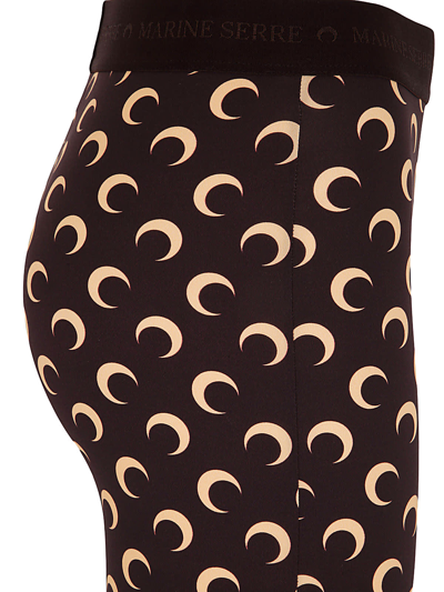 Shop Marine Serre Fuseaux Moon Leggings Recycled In All Over Moon Brown