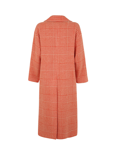 Shop Alberto Biani Double Breasted Coat In Orange