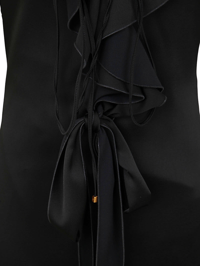 Shop Blumarine Midi Dress With Ruffles In Black