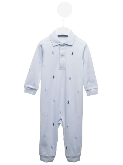 Polo Ralph Lauren Baby Boy's Interlock Cotton Onesie In Blu | ModeSens