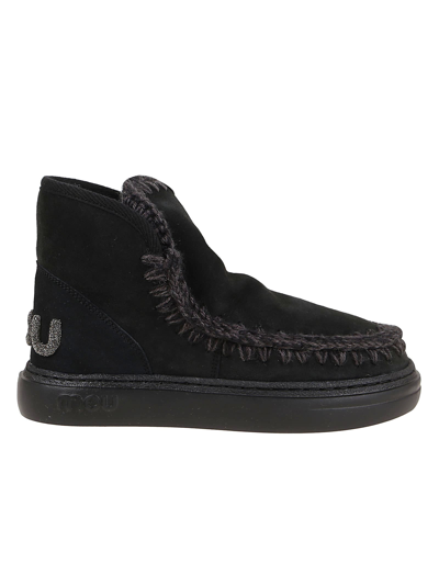 Mou 20mm Eskimo Sneaker Cracked Leather Boot In Black | ModeSens