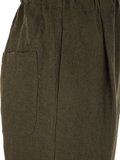 Shop A Punto B Wool And Linen Elastic Slim Trousers In Military