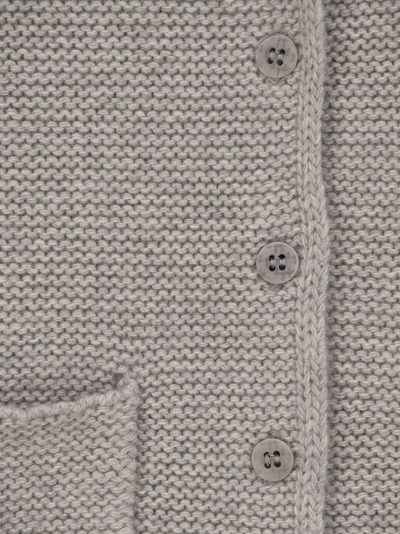 Shop Il Gufo Merino Wool Cardigan In Grey